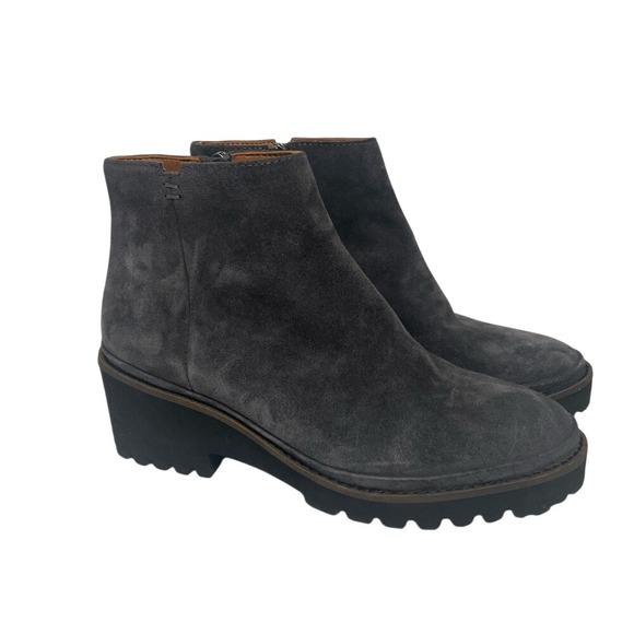 gentle souls Shoes - Gentle Souls by Kenneth Cole Leather Mona Charcoal Wedge Bootie Women's‎ 6.5